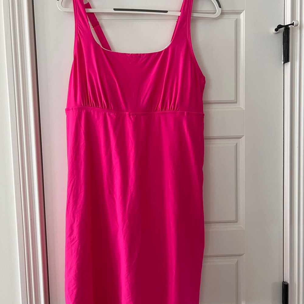 Lands' End Hot Pink Swimsuit with shorts Size 16 tall